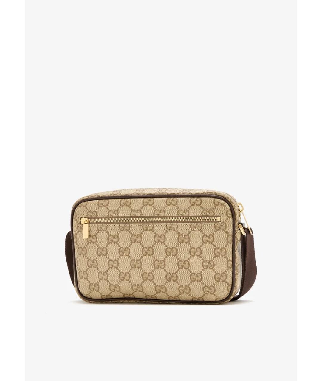 GUCCI Бежевая хлопковая сумка на плечо, фото 3
