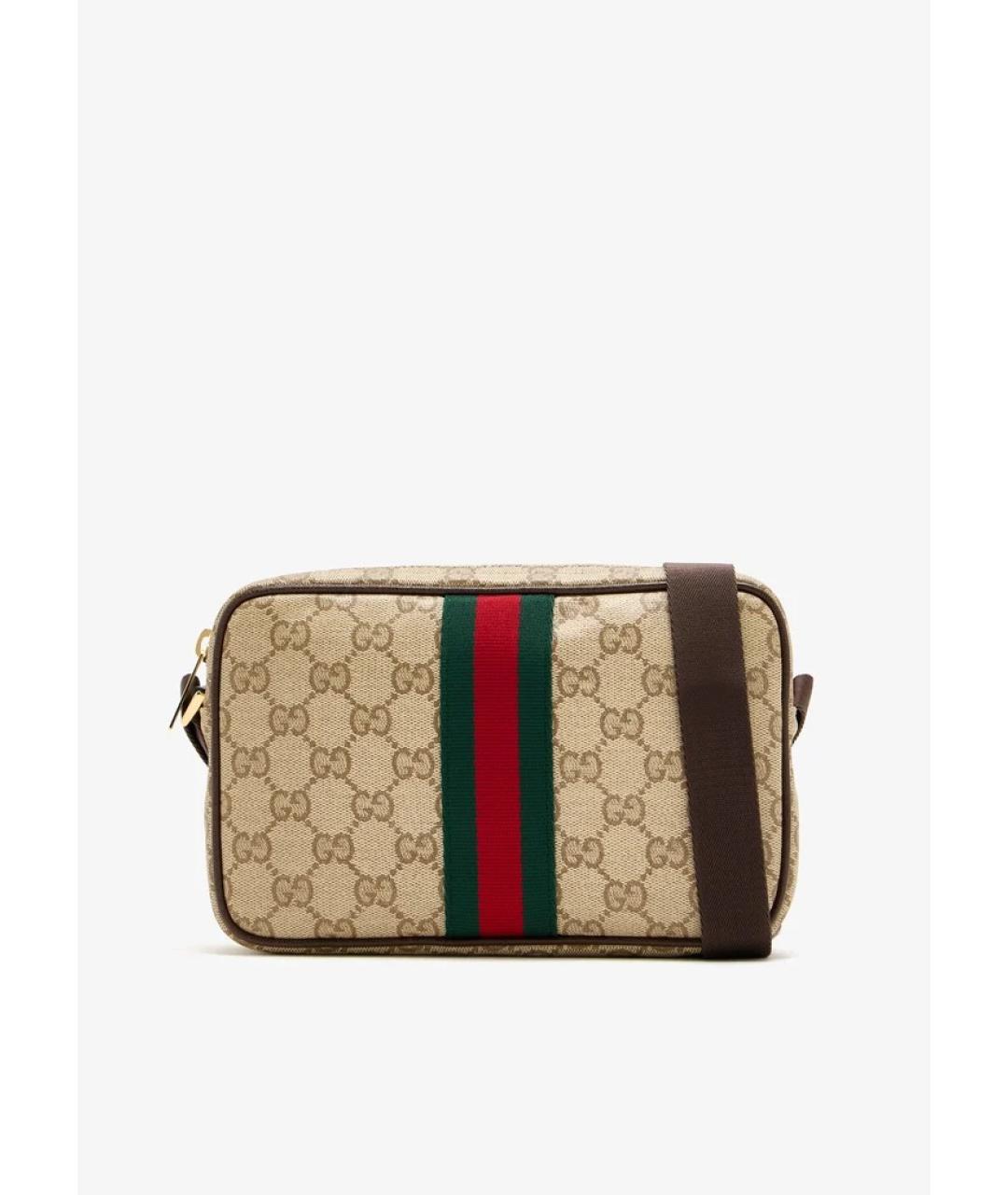 GUCCI Бежевая хлопковая сумка на плечо, фото 5