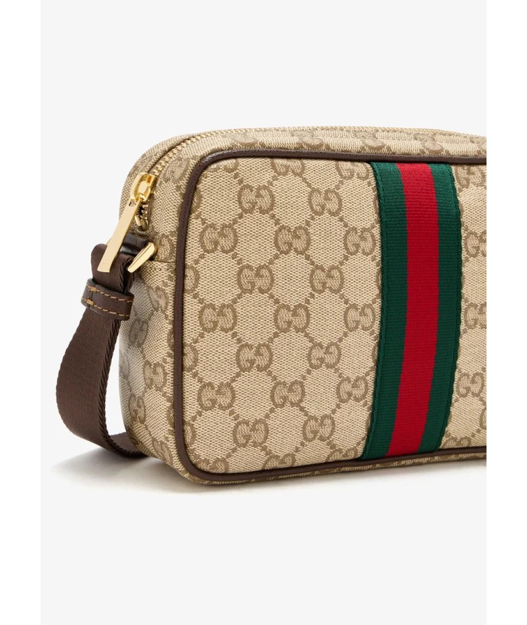 GUCCI Бежевая хлопковая сумка на плечо, фото 2