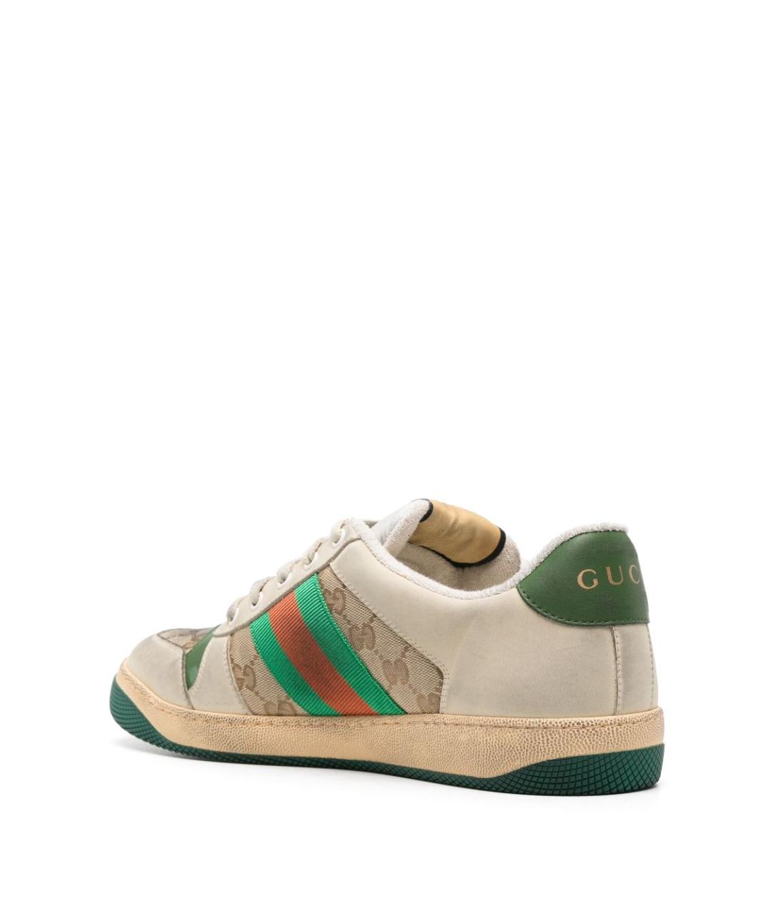 GUCCI Бежевые синтетические низкие кроссовки / кеды, фото 2