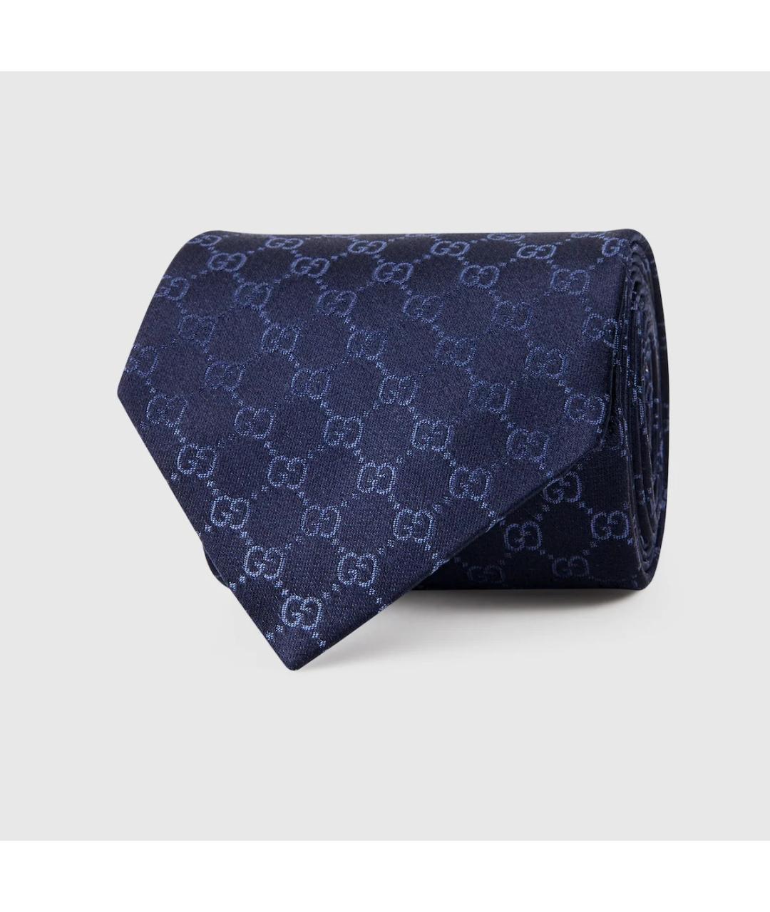 GUCCI Синий шелковый галстук, фото 2