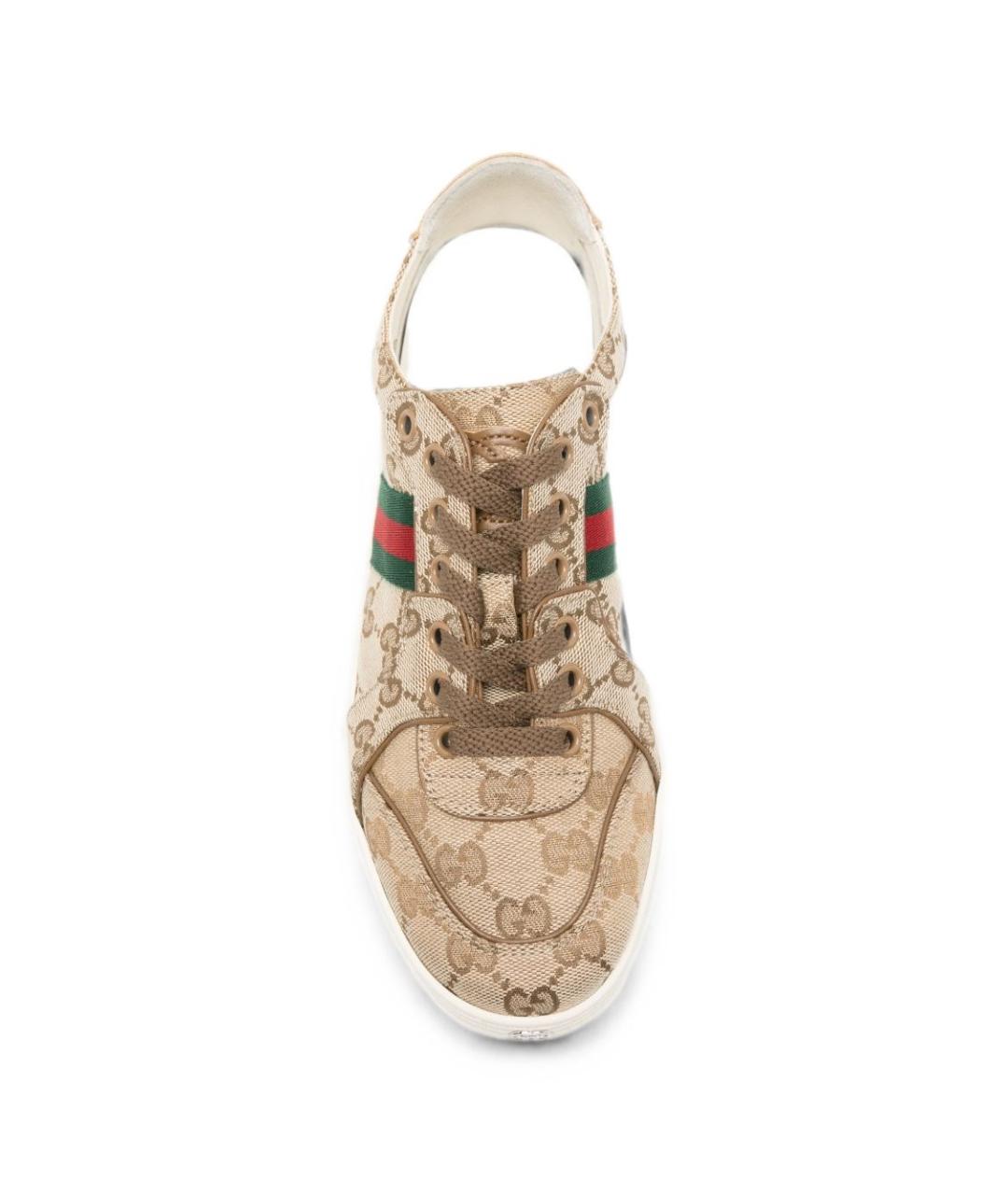 GUCCI Бежевые синтетические кроссовки, фото 4