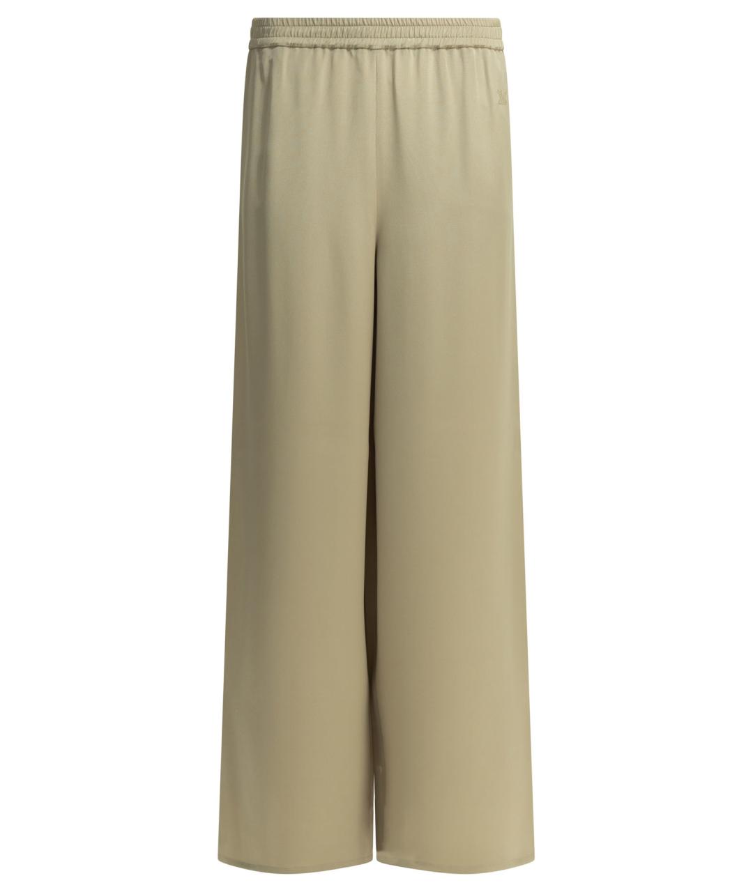 MAX MARA Серые шелковые прямые брюки, фото 1