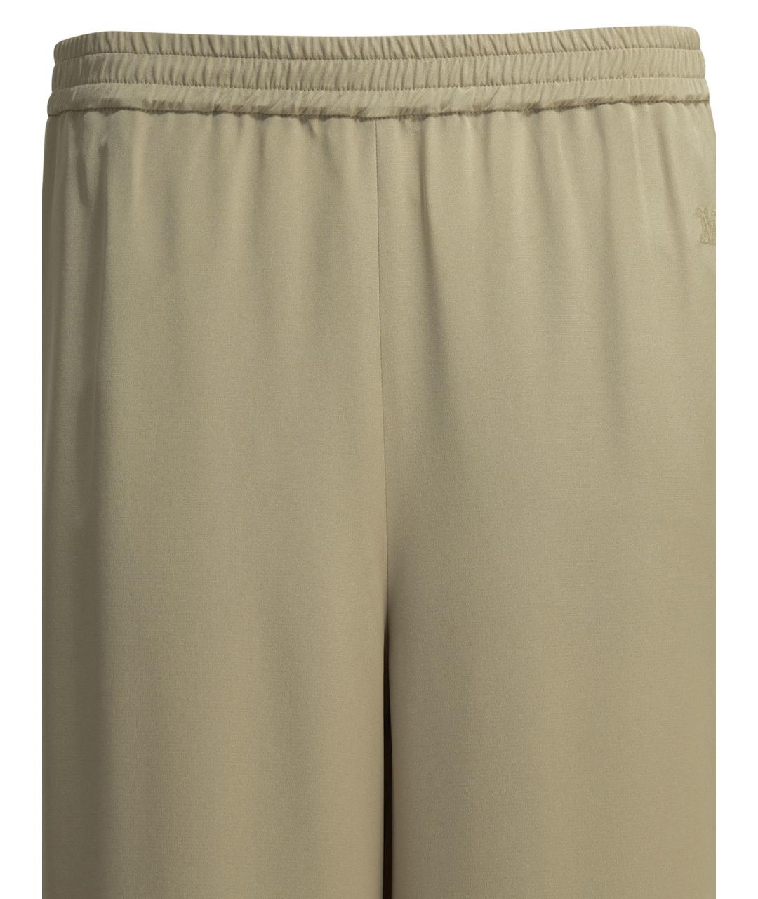 MAX MARA Серые шелковые прямые брюки, фото 3