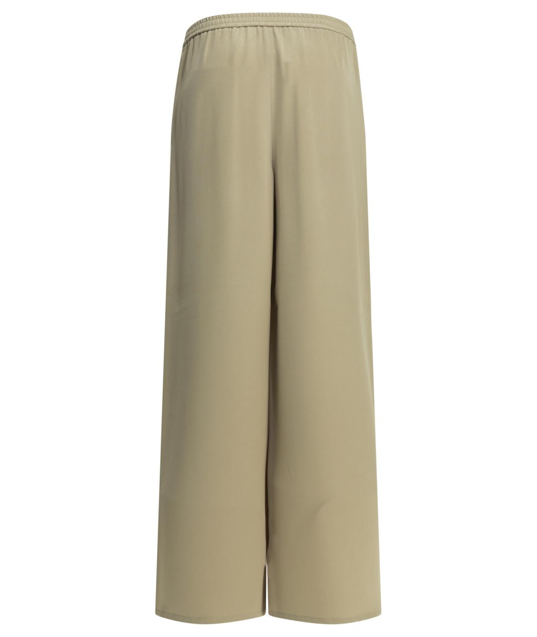 MAX MARA Серые шелковые прямые брюки, фото 2
