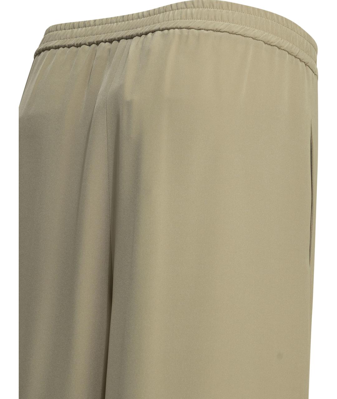 MAX MARA Серые шелковые прямые брюки, фото 4