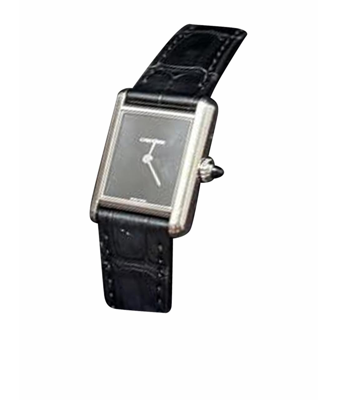 CARTIER Черные кожаные часы, фото 1