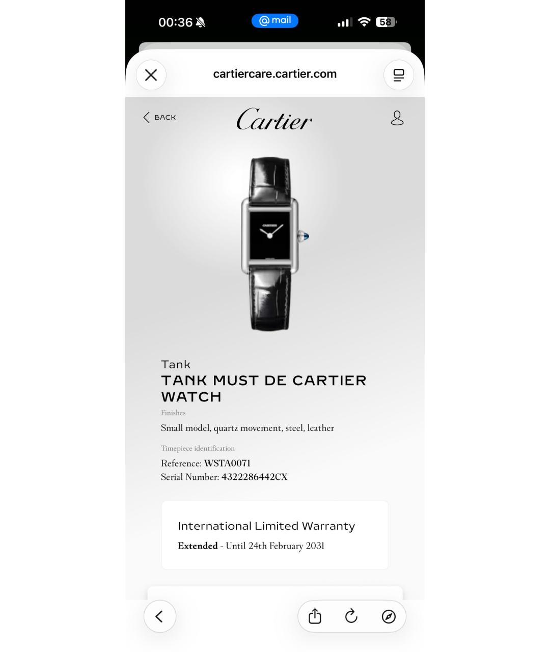 CARTIER Черные кожаные часы, фото 8