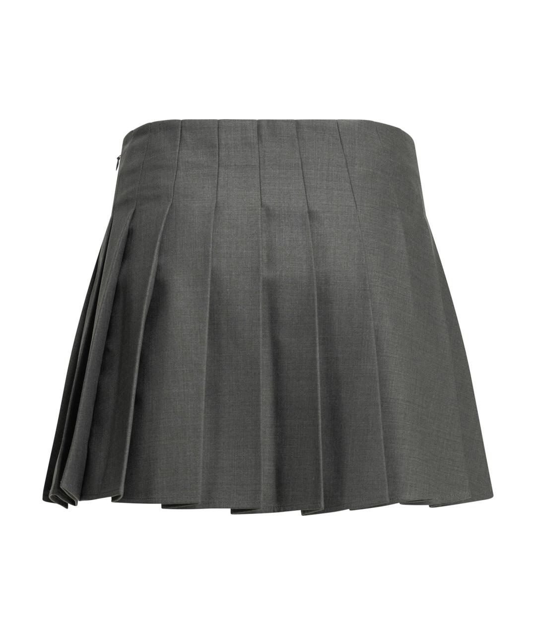 SELF-PORTRAIT Серая полиэстеровая юбка мини, фото 2