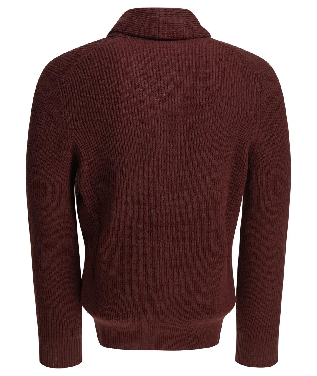 BRUNELLO CUCINELLI Бордовый хлопковый кардиган, фото 2