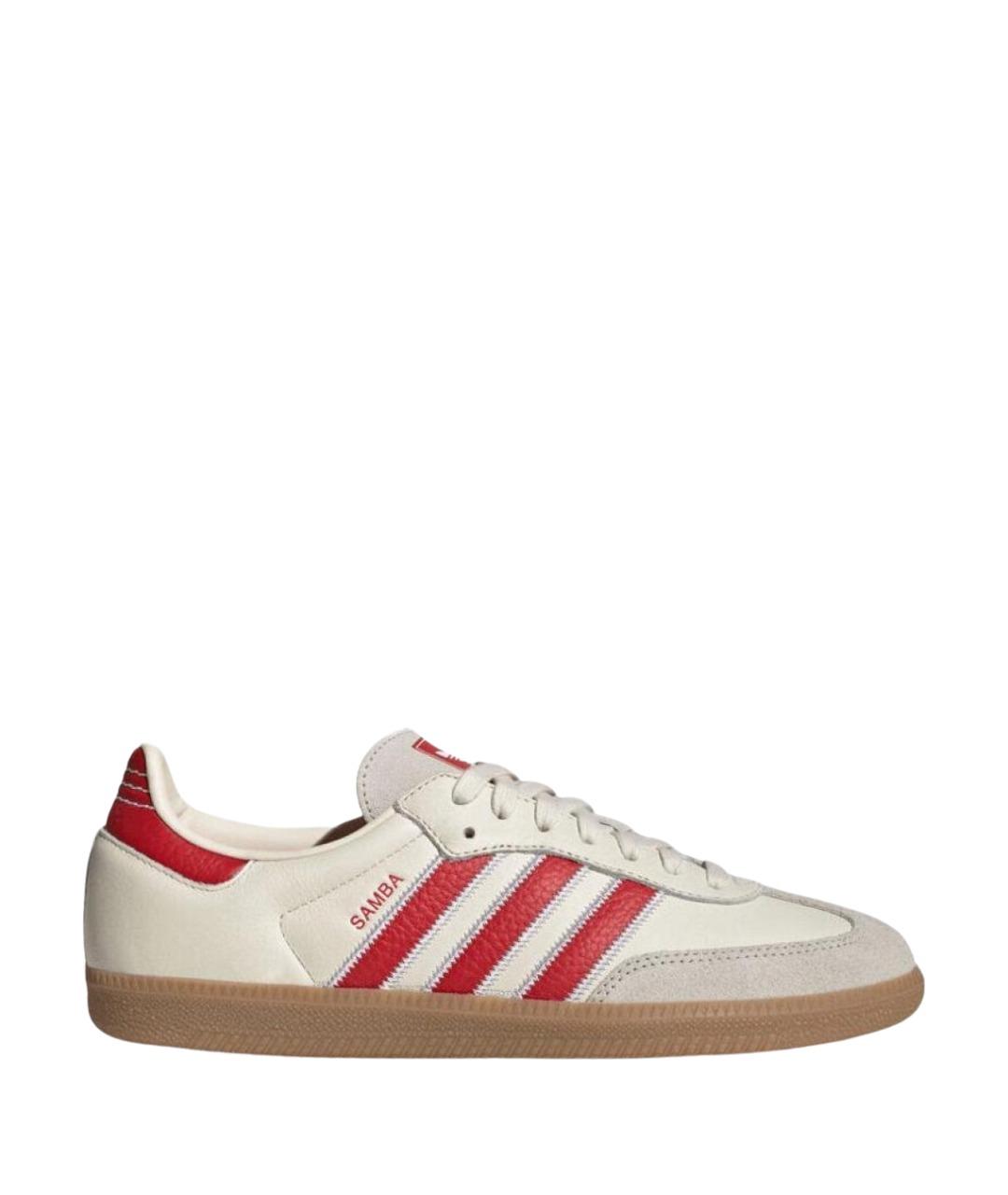ADIDAS Бежевые кожаные кеды, фото 1