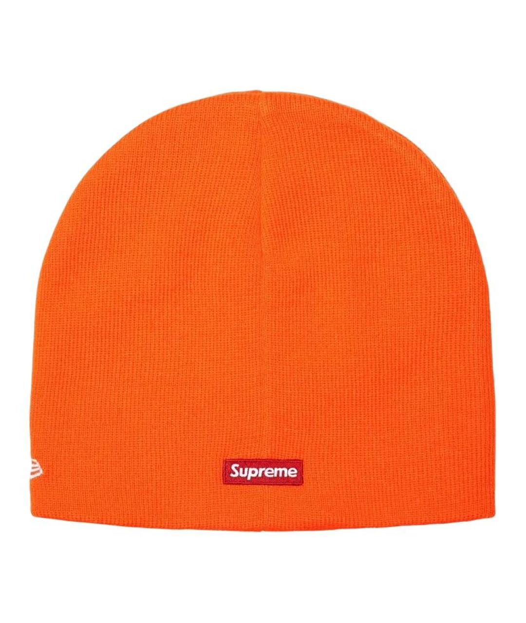 SUPREME Оранжевая шапка, фото 2