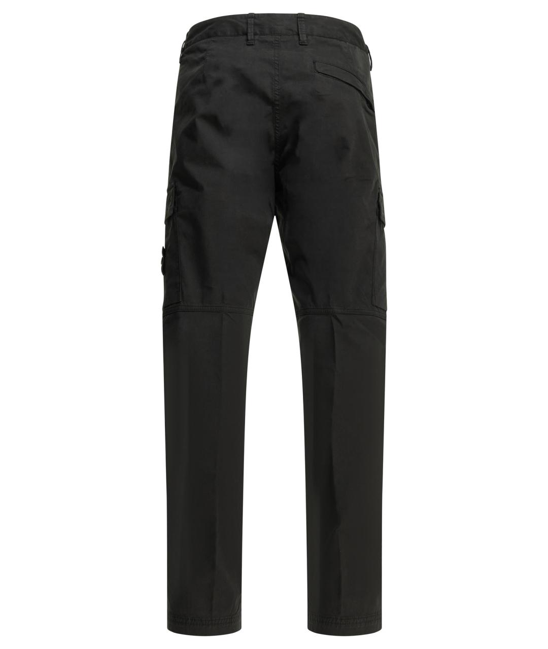 STONE ISLAND Черные хлопковые повседневные брюки, фото 2