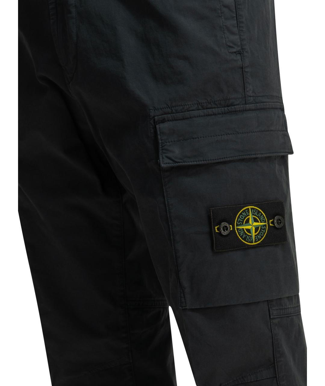 STONE ISLAND Синие хлопковые повседневные брюки, фото 4