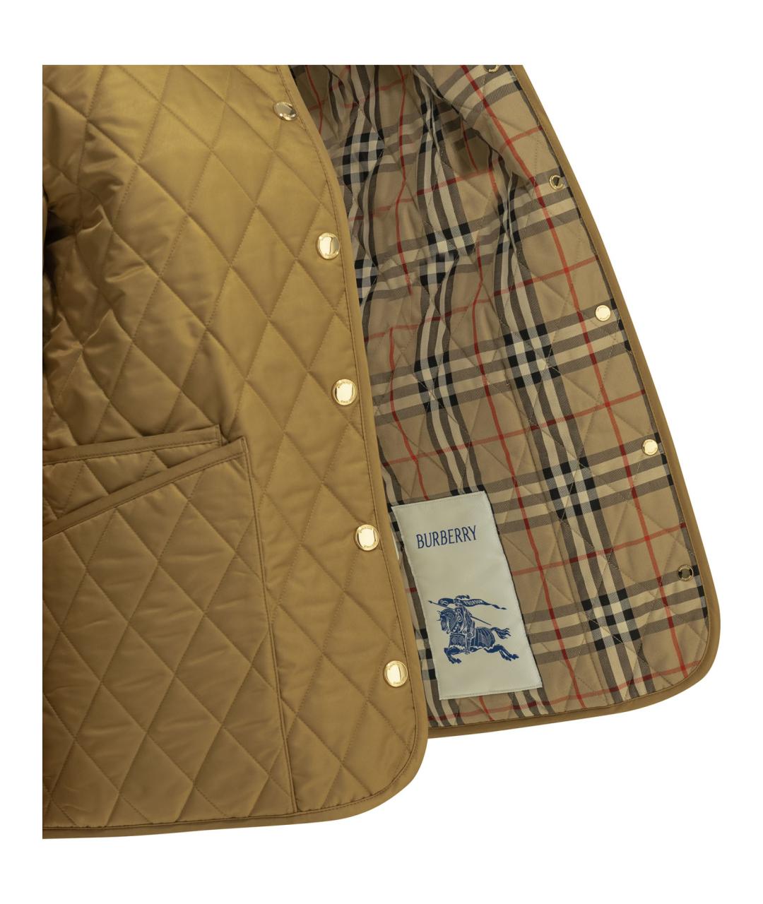 BURBERRY Бежевая полиэстеровая куртка, фото 4
