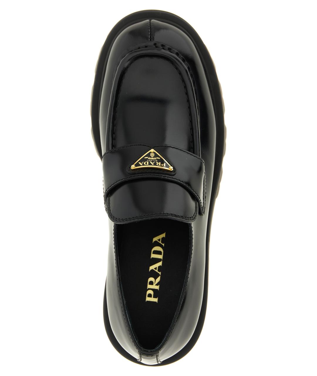 PRADA Черные кожаные лоферы, фото 4