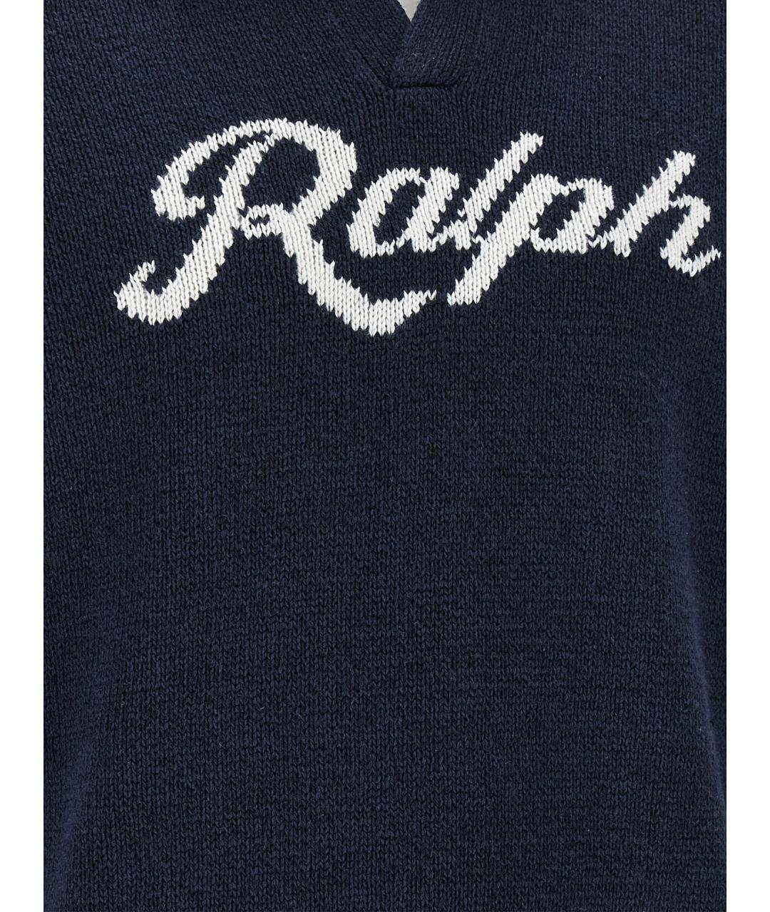 POLO RALPH LAUREN Темно-синий хлопковый джемпер / свитер, фото 4
