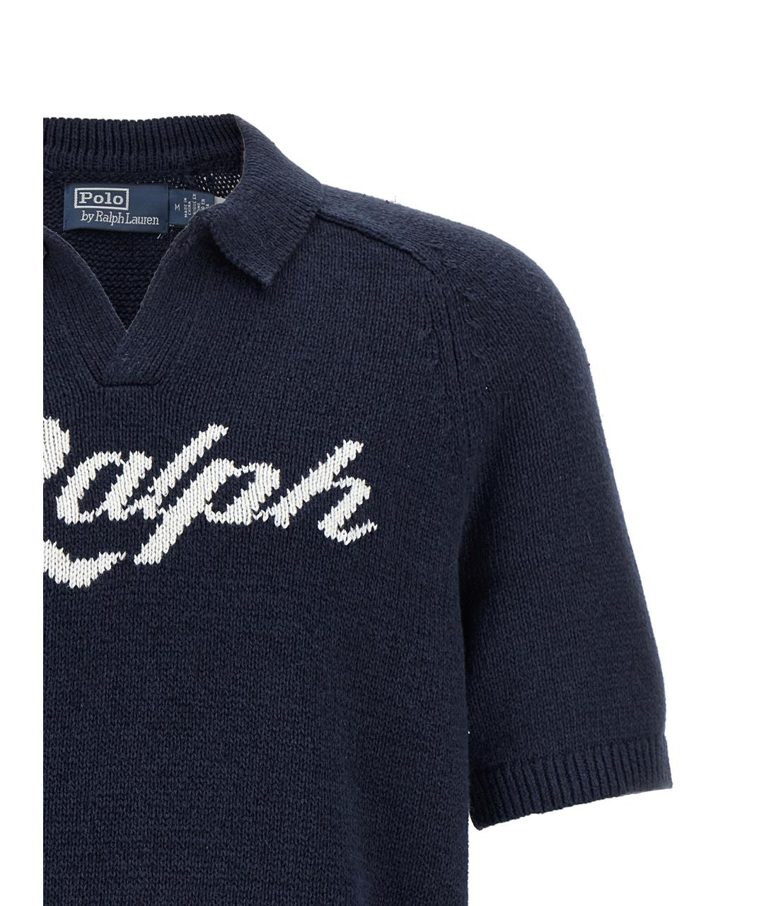 POLO RALPH LAUREN Темно-синий хлопковый джемпер / свитер, фото 3