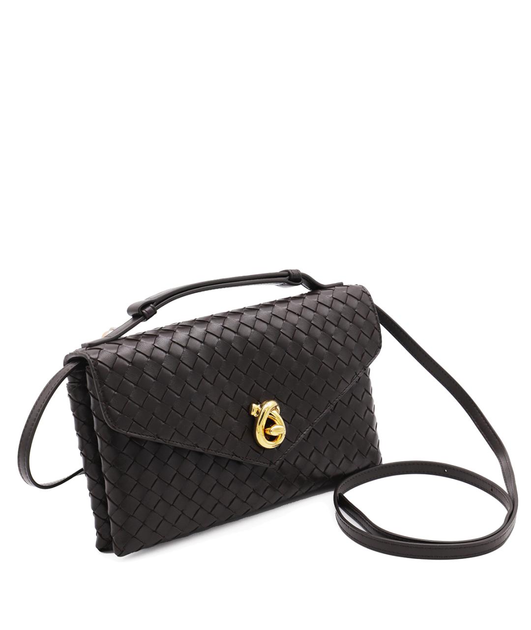 BOTTEGA VENETA Коричневая кожаная сумка через плечо, фото 3