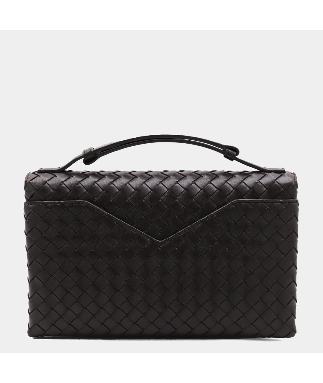 BOTTEGA VENETA Коричневая кожаная сумка через плечо, фото 4