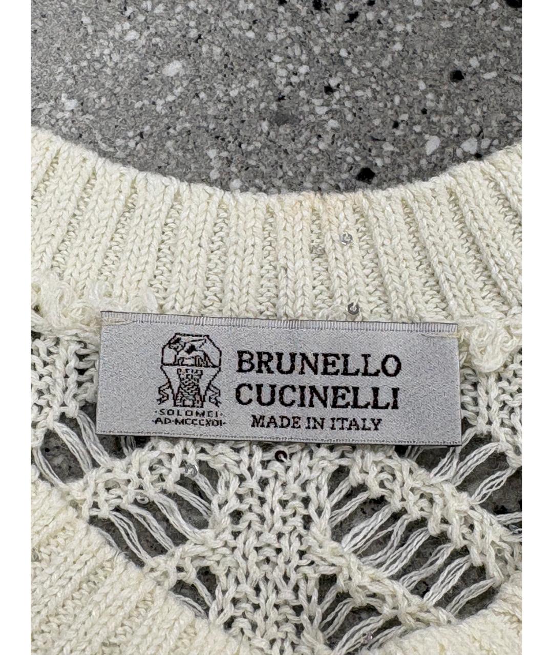 BRUNELLO CUCINELLI Белая льняная майка, фото 3