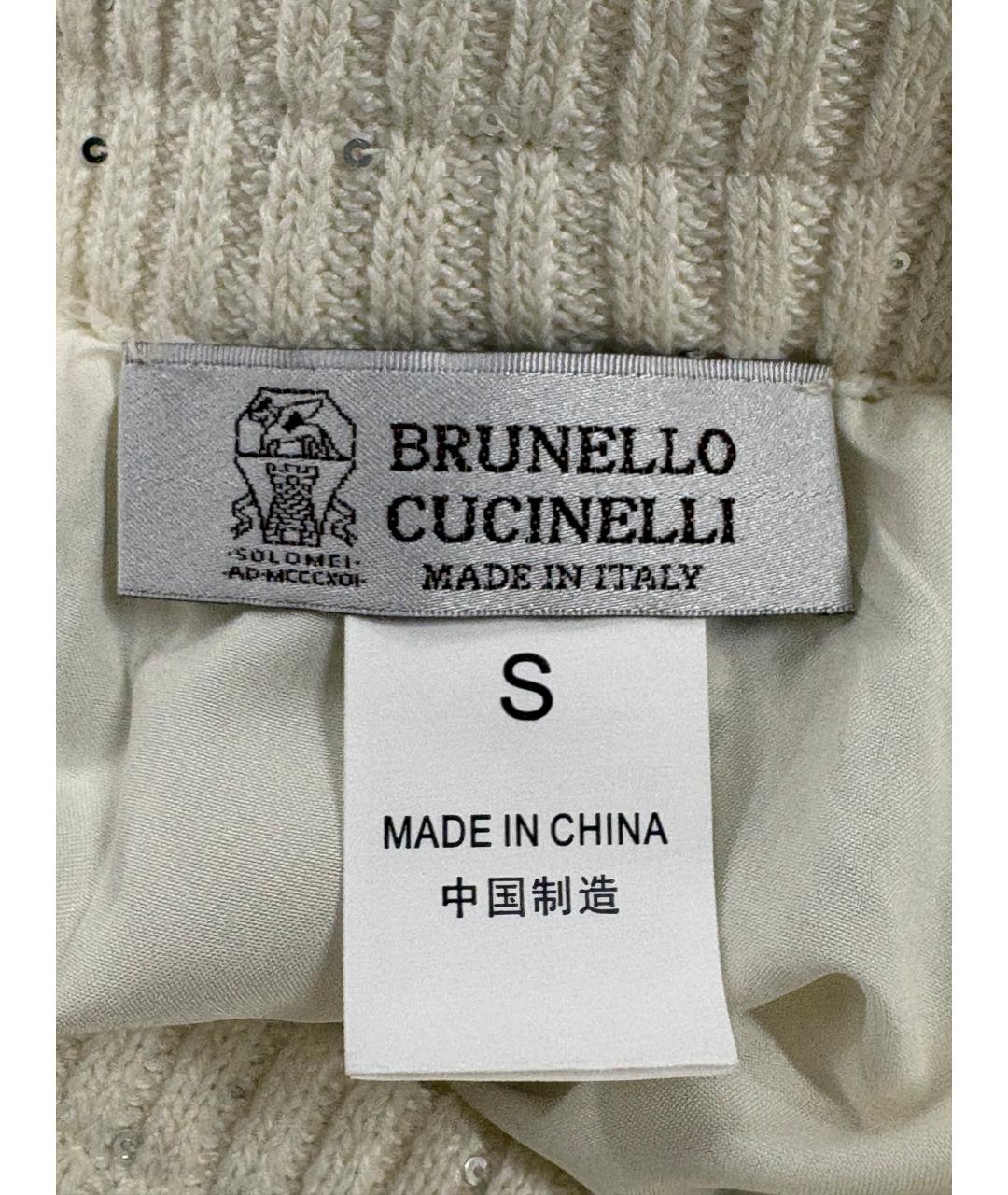 BRUNELLO CUCINELLI Белая льняная юбка макси, фото 3