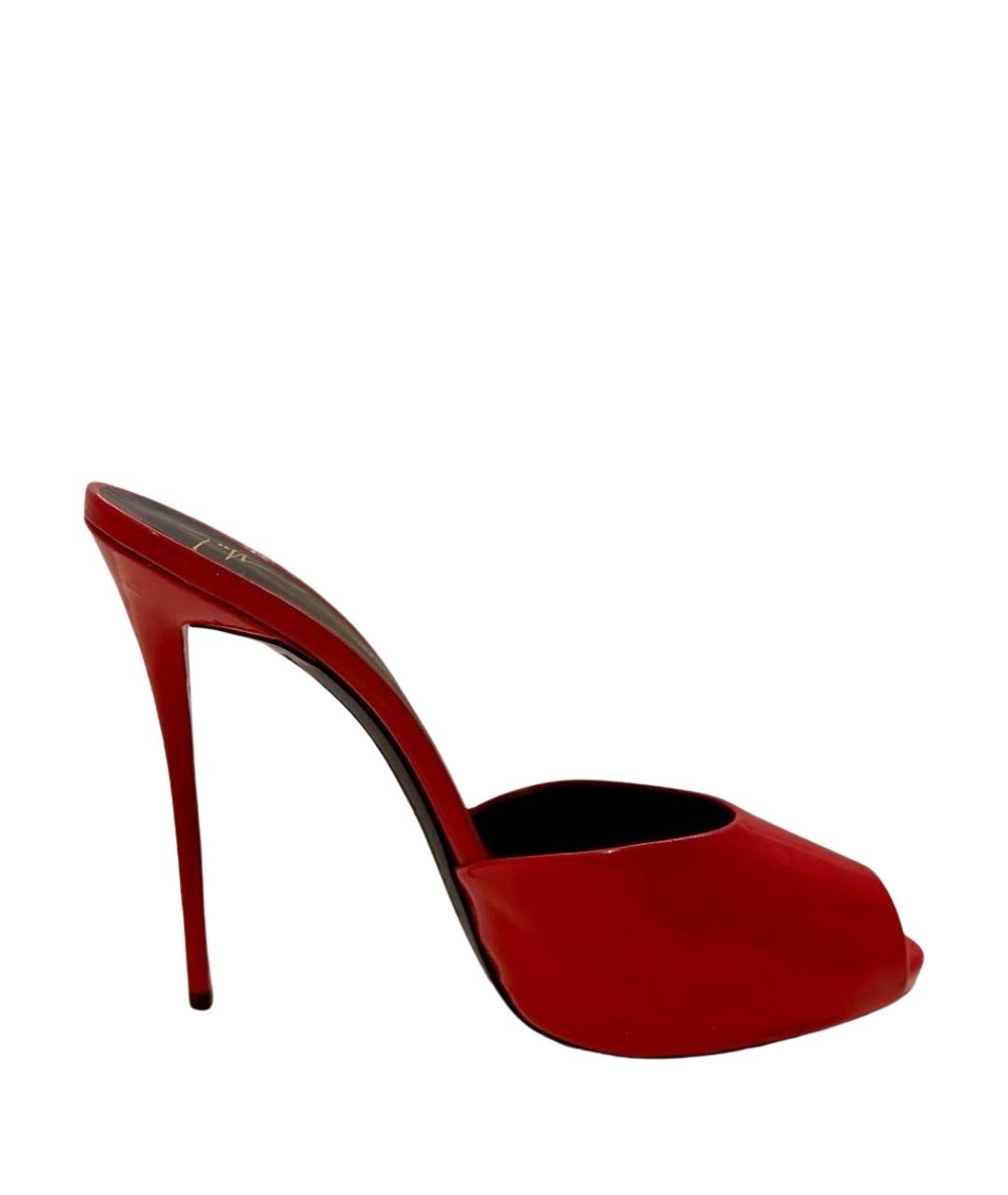 GIUSEPPE ZANOTTI DESIGN Красные мюли из лакированной кожи, фото 1