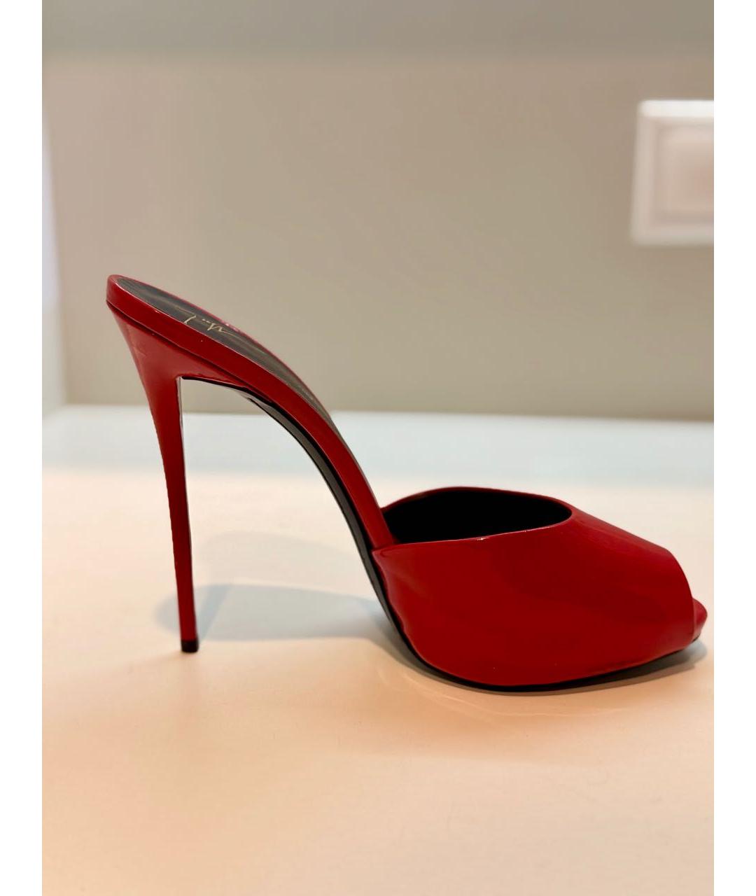 GIUSEPPE ZANOTTI DESIGN Красные мюли из лакированной кожи, фото 6