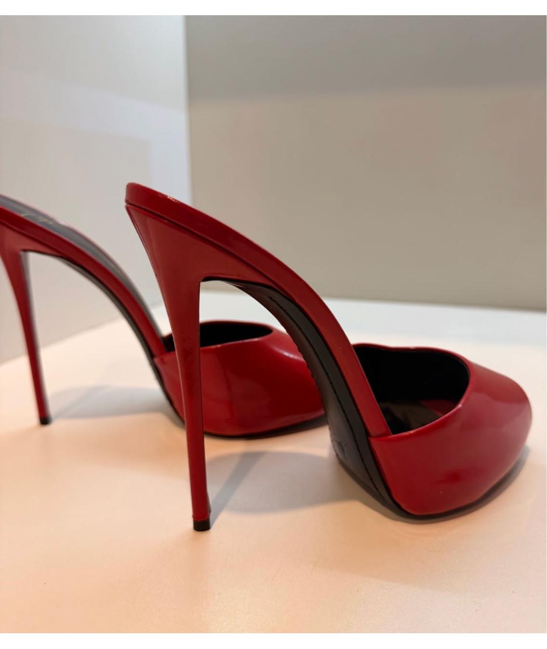 GIUSEPPE ZANOTTI DESIGN Красные мюли из лакированной кожи, фото 5