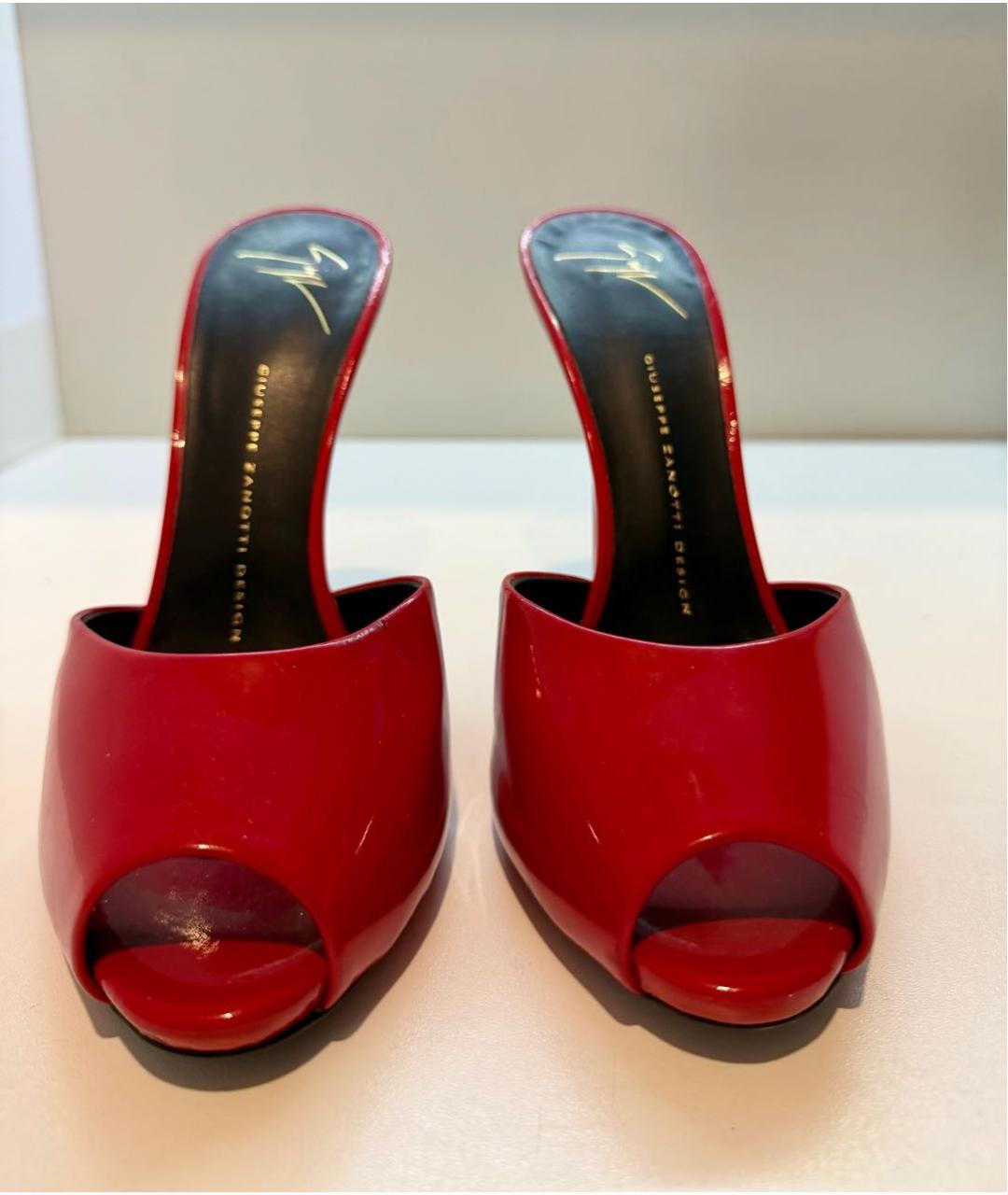 GIUSEPPE ZANOTTI DESIGN Красные мюли из лакированной кожи, фото 2