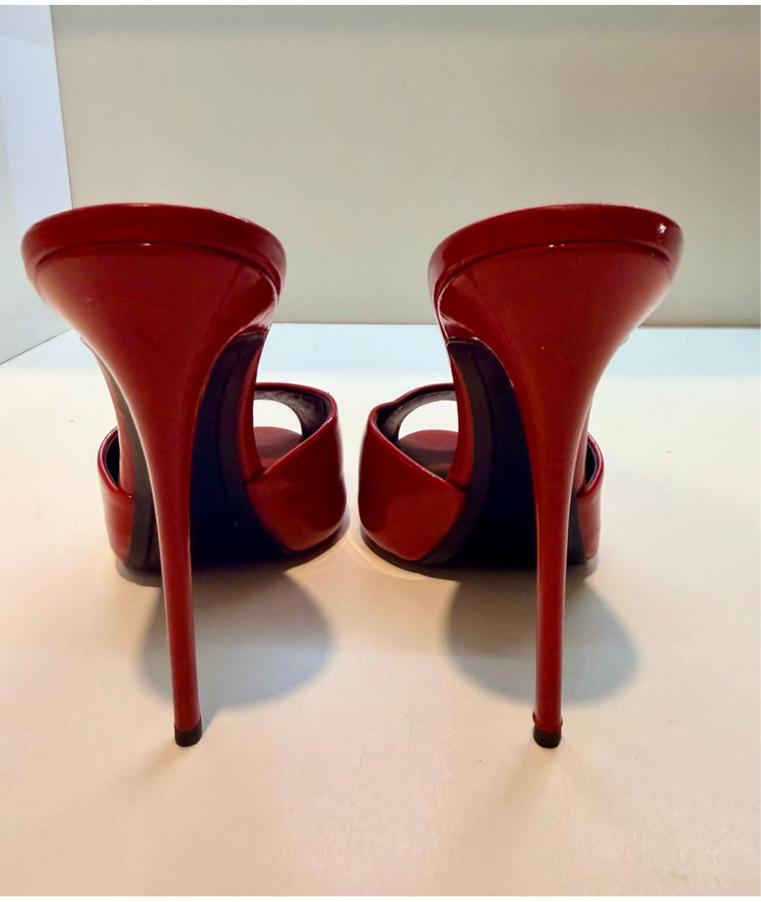 GIUSEPPE ZANOTTI DESIGN Красные мюли из лакированной кожи, фото 4