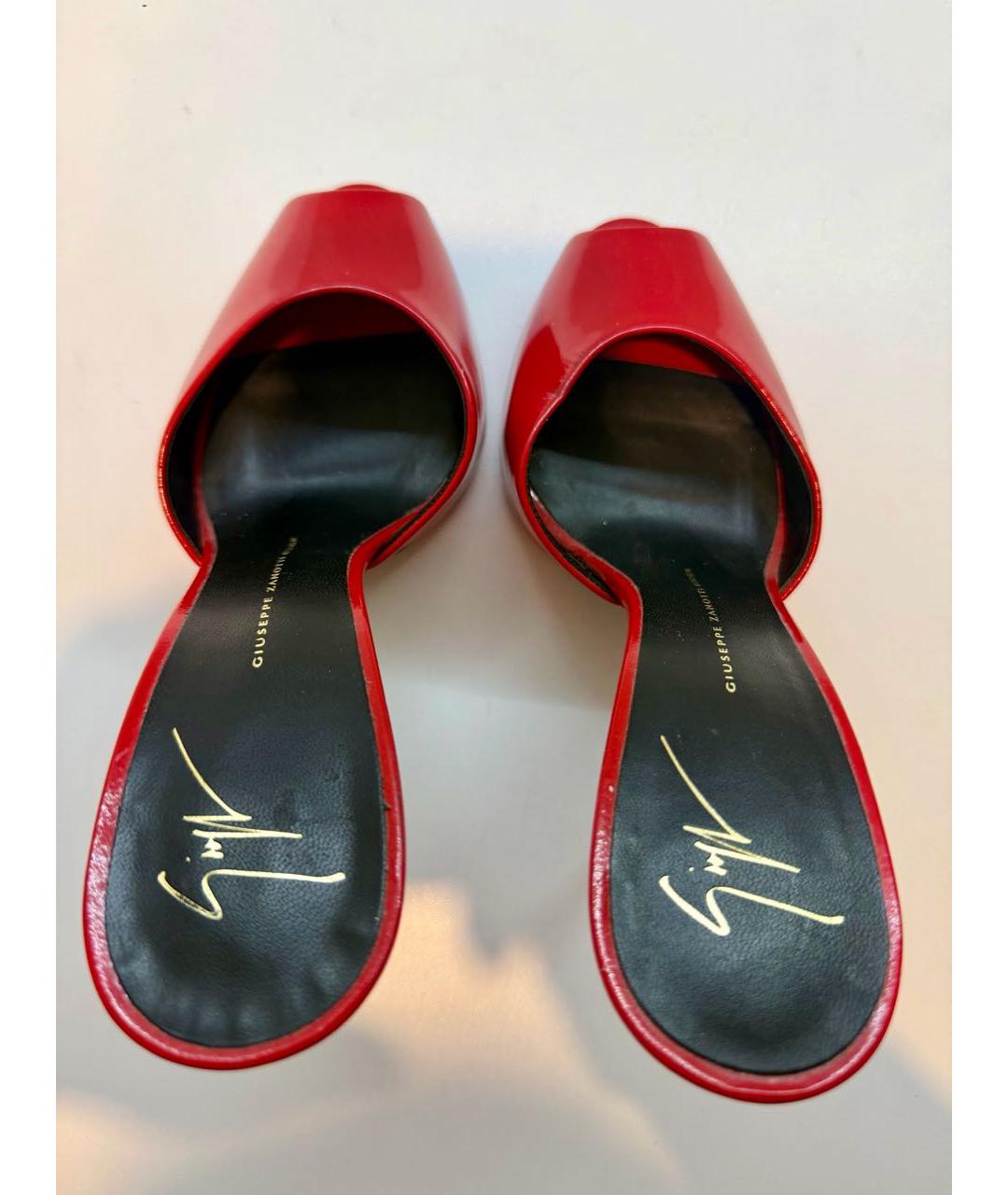 GIUSEPPE ZANOTTI DESIGN Красные мюли из лакированной кожи, фото 3