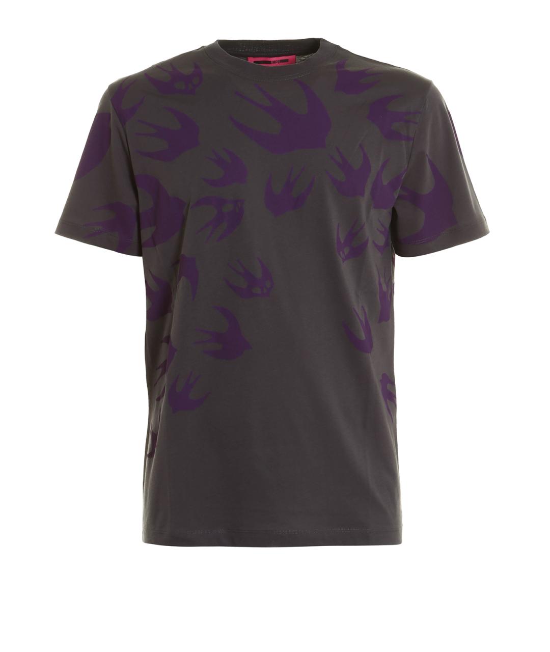 MCQ ALEXANDER MCQUEEN Серая хлопковая футболка, фото 1
