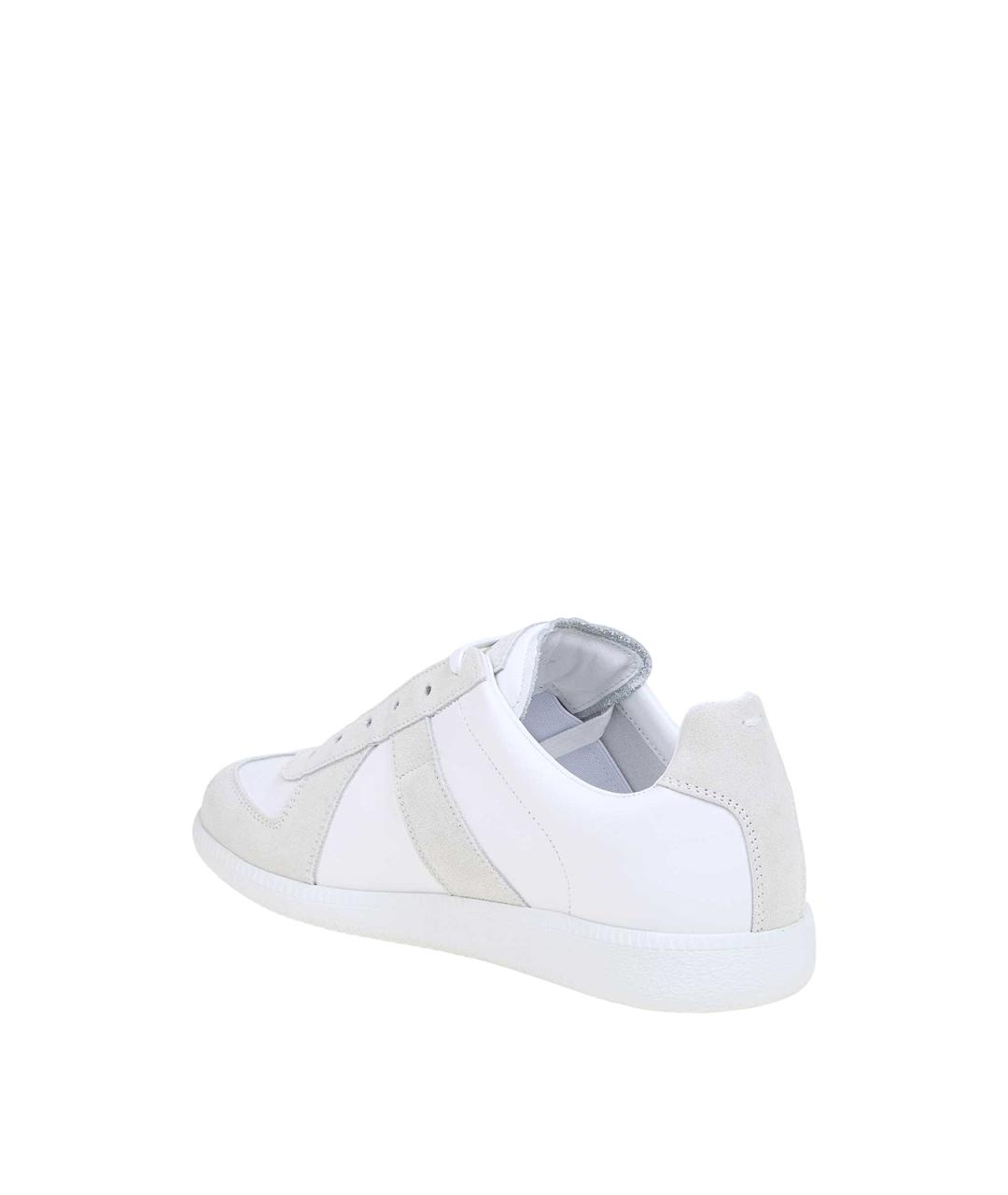 MAISON MARGIELA Белые кожаные низкие кроссовки / кеды, фото 3