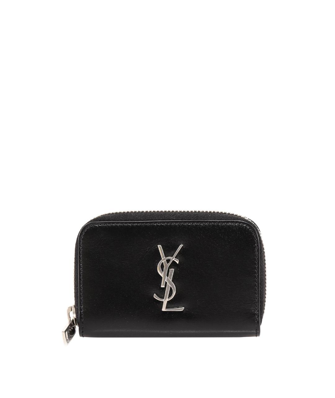 SAINT LAURENT Черный кожаный кошелек, фото 1
