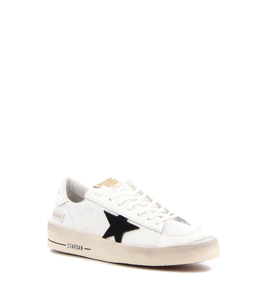 GOLDEN GOOSE Белые кожаные низкие кроссовки / кеды, фото 2