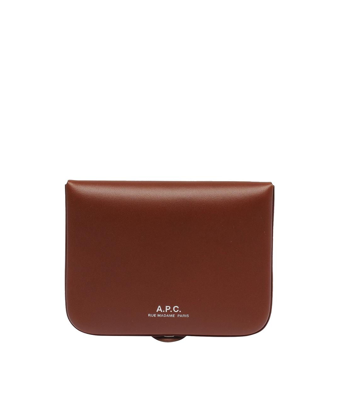A.P.C. Коричневый кожаный кошелек, фото 1
