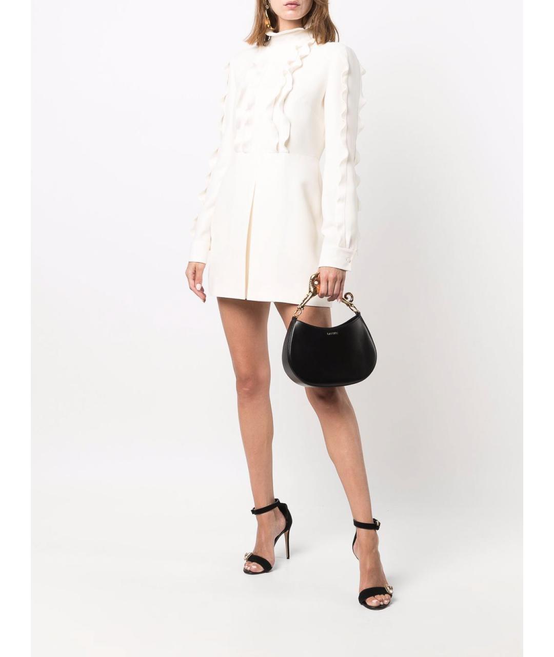 LANVIN Черная кожаная сумка с короткими ручками, фото 5