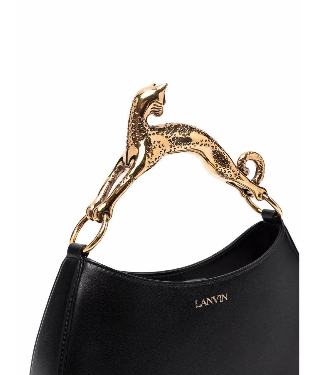 LANVIN Черная кожаная сумка с короткими ручками, фото 3