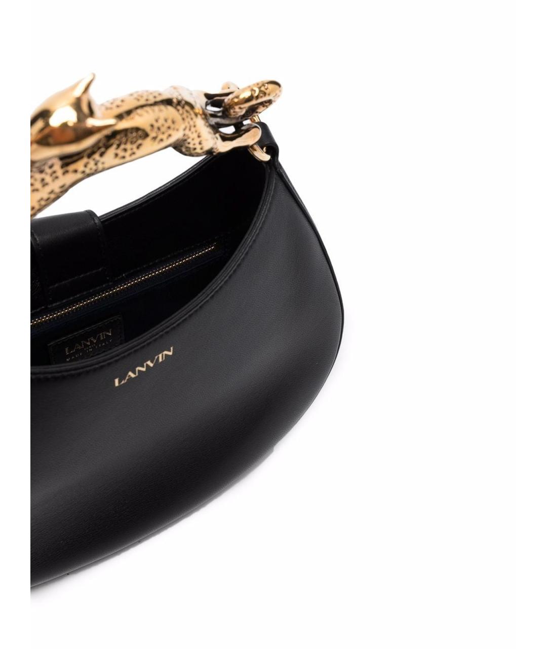 LANVIN Черная кожаная сумка с короткими ручками, фото 4
