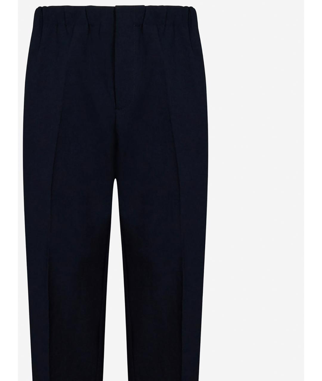 JIL SANDER Синие хлопко-полиэстеровые прямые джинсы, фото 3