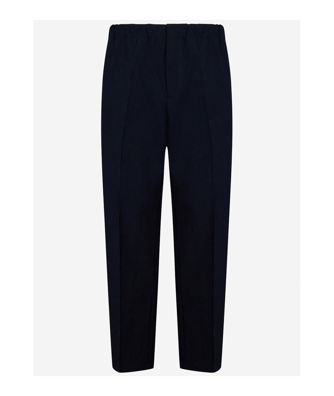 JIL SANDER Синие хлопко-полиэстеровые прямые джинсы, фото 1
