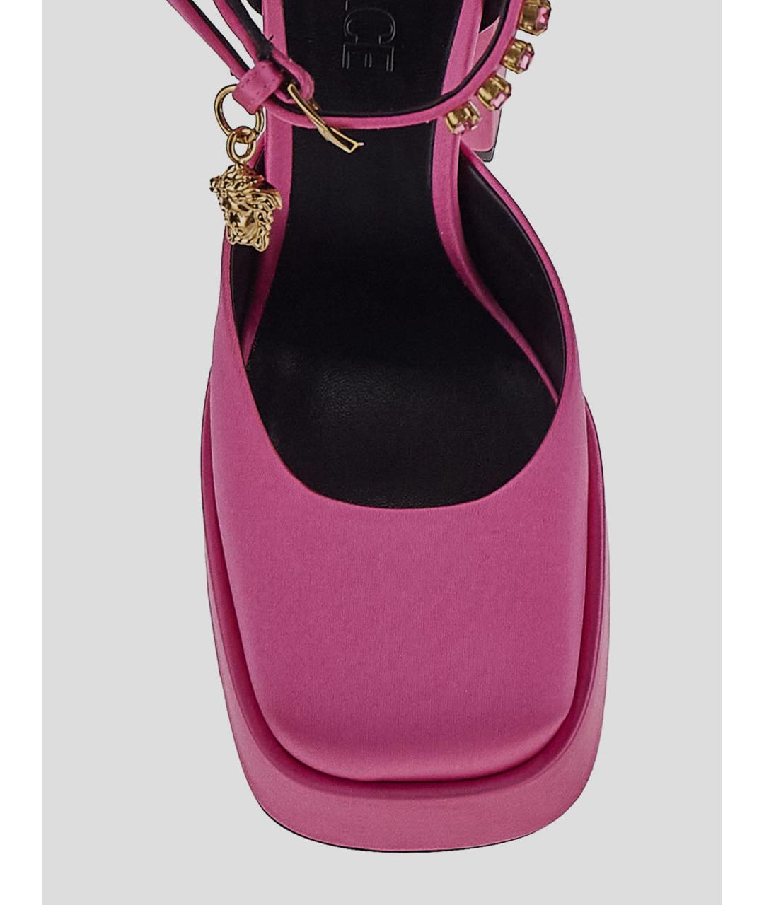 VERSACE Фуксия текстильные туфли, фото 4
