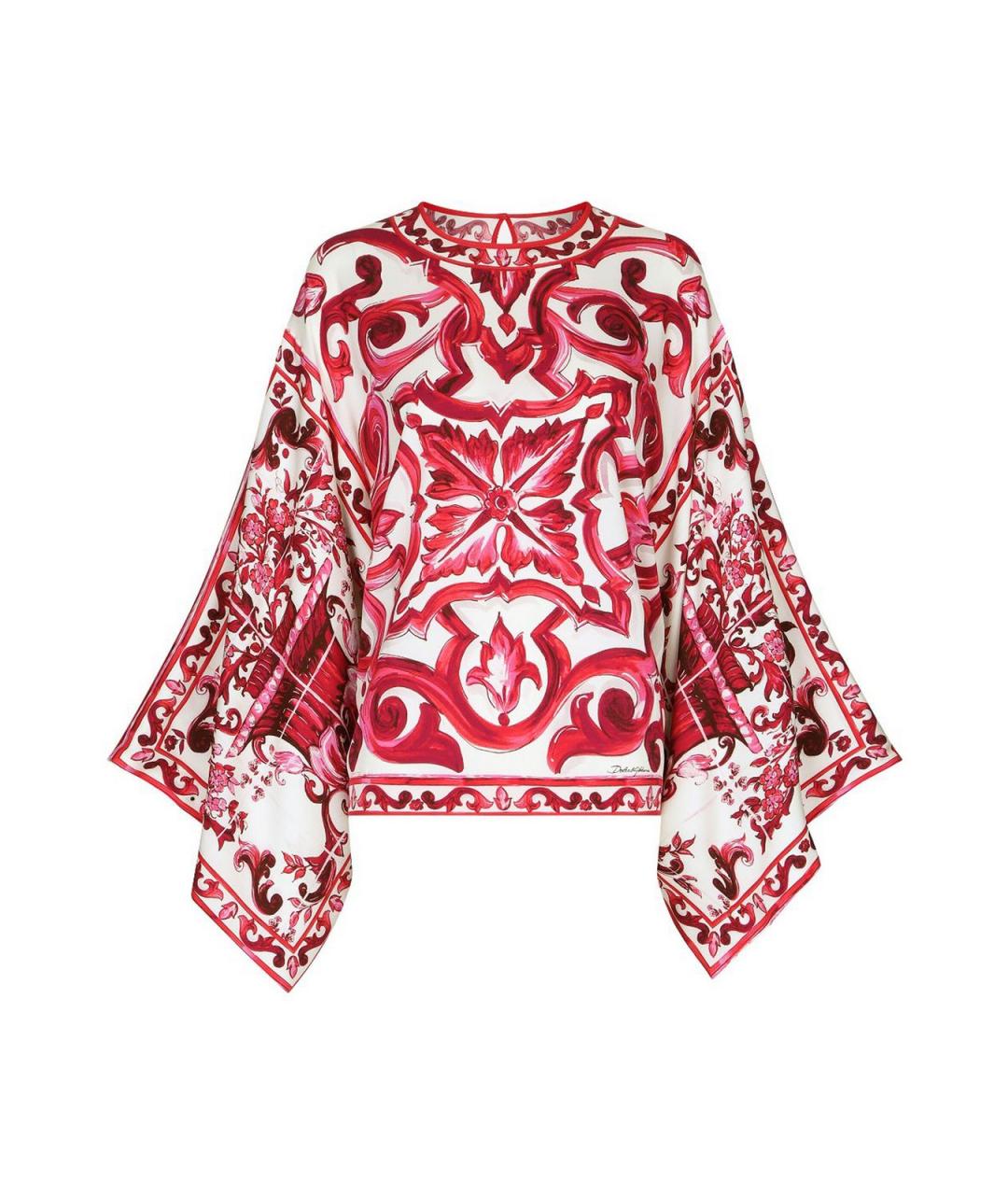 DOLCE&GABBANA Красная шелковая блузы, фото 1