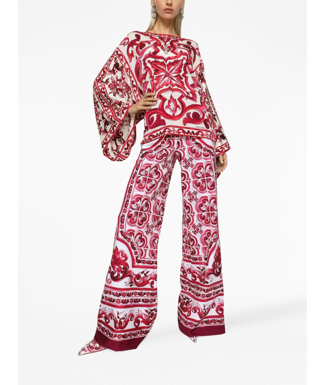 DOLCE&GABBANA Красная шелковая блузы, фото 2