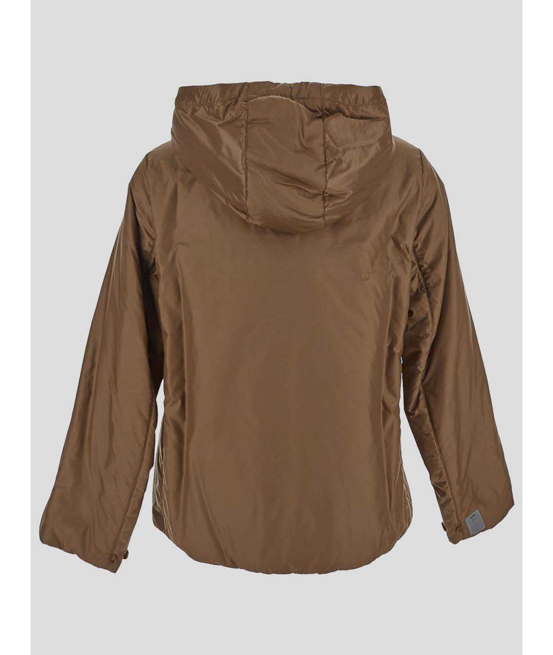 MAX MARA Коричневая полиэстеровая куртка, фото 2