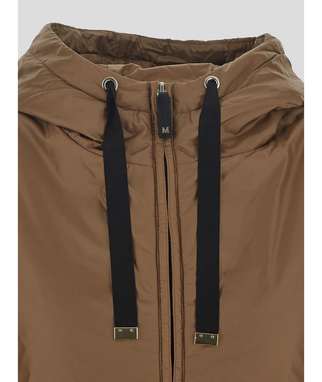 MAX MARA Коричневая полиэстеровая куртка, фото 3