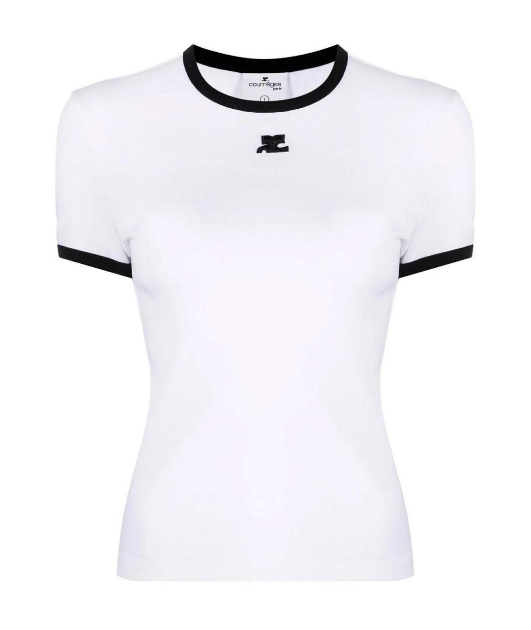 COURREGES Белая хлопковая футболка, фото 1