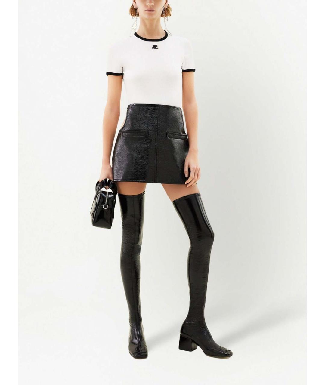 COURREGES Белая хлопковая футболка, фото 4
