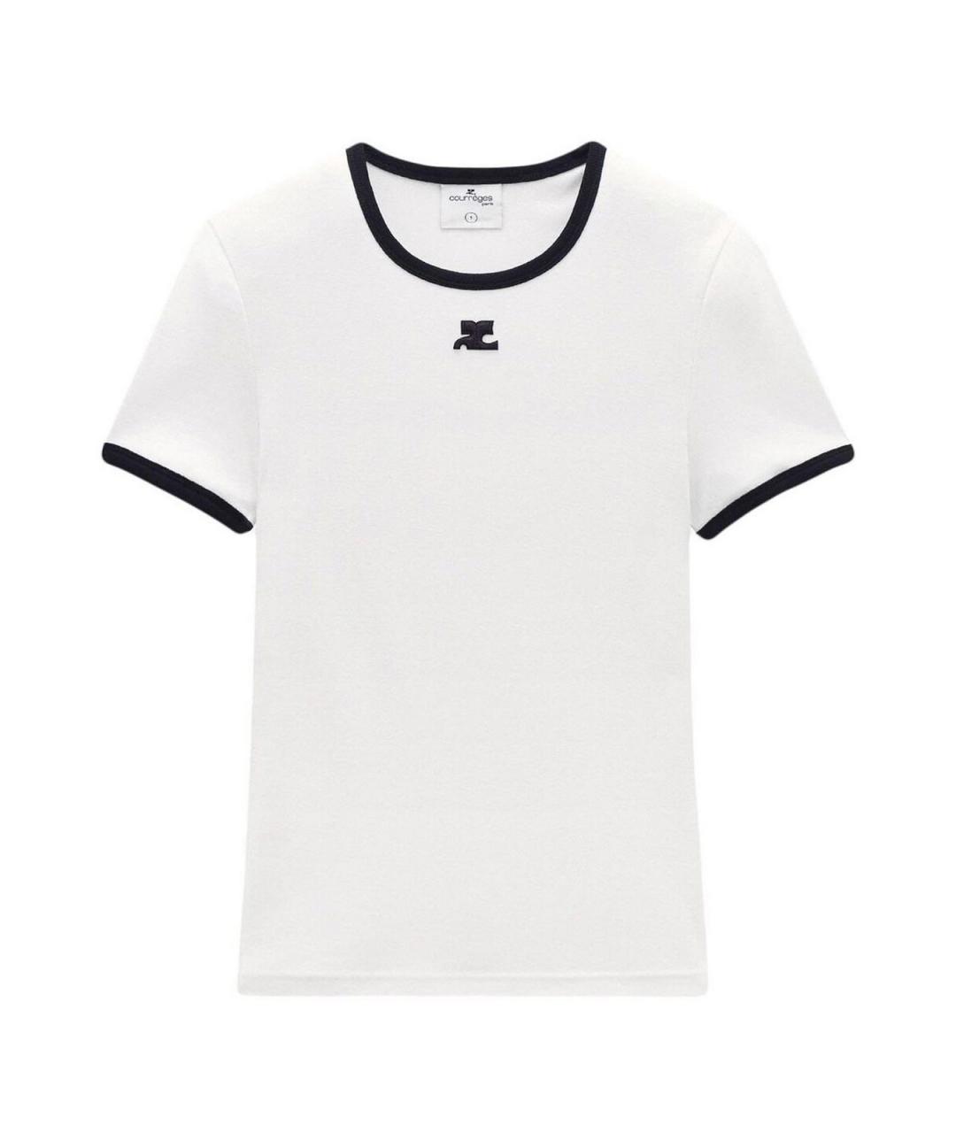 COURREGES Белая хлопковая футболка, фото 1